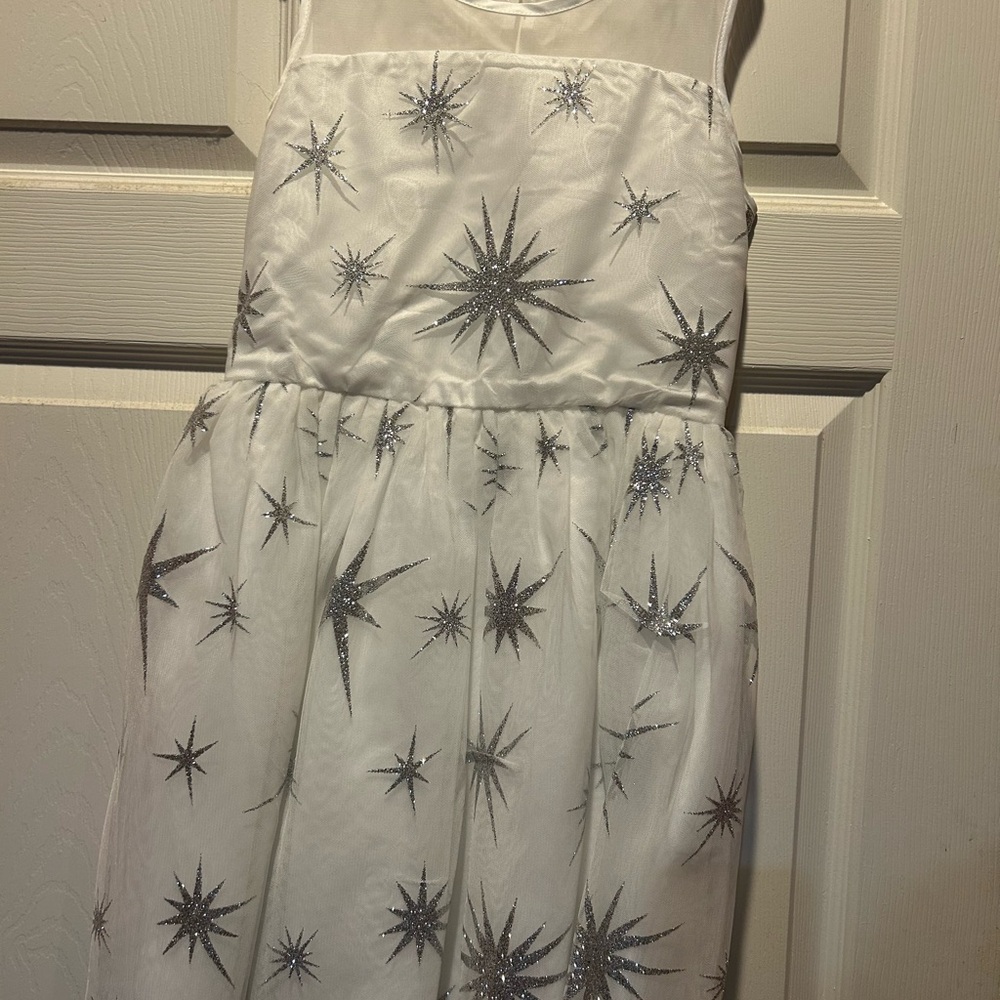 The Children's Place White Dress with Silver Accents